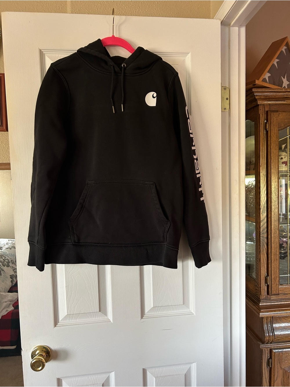 Carhartt Black Hooded Sweatshirt with White Logo
